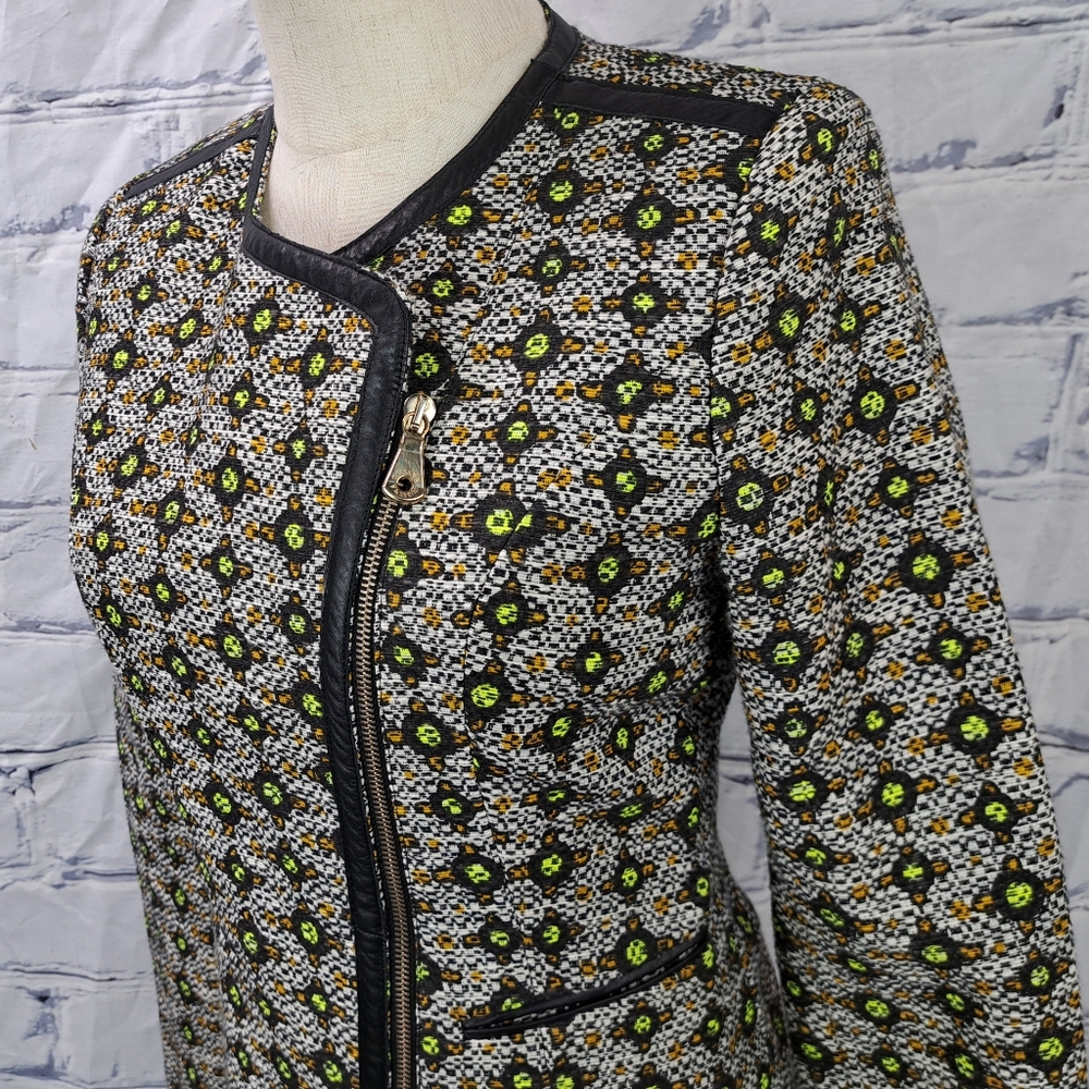Guess by Marciano Women's Blazer Coat Jacket Asymmetrical Zip Cotton Linen 2 US - Picture 5 of 15